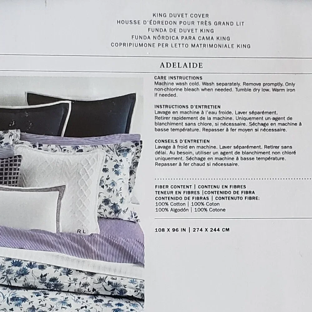 NWT - Ralph Lauren Adelaide Floral King Duvet Cover